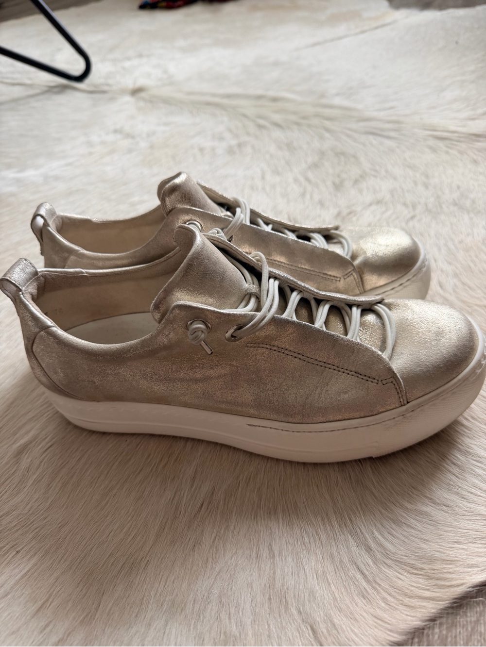 Paul Green Metallic Silver Women's Platform Sneakers